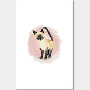 Saucy Siamese Kitten in Pink Posters and Art